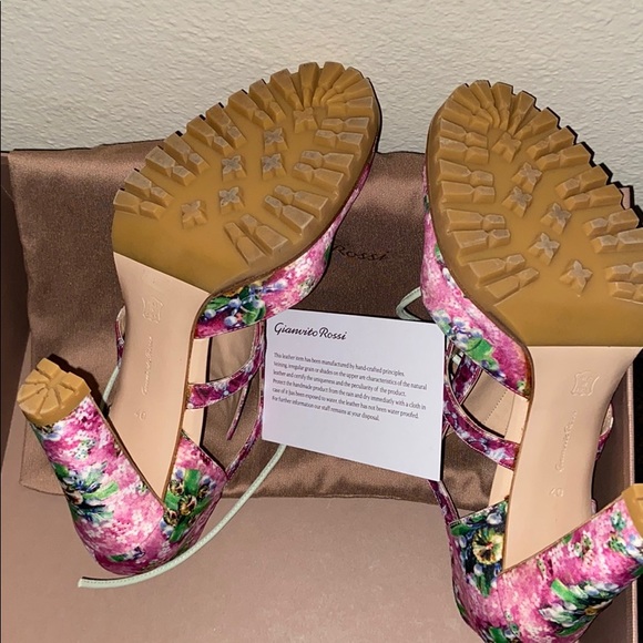 Gianvito Rossi Satin Floral Ankle Pumps/Booties - Picture 4 of 7